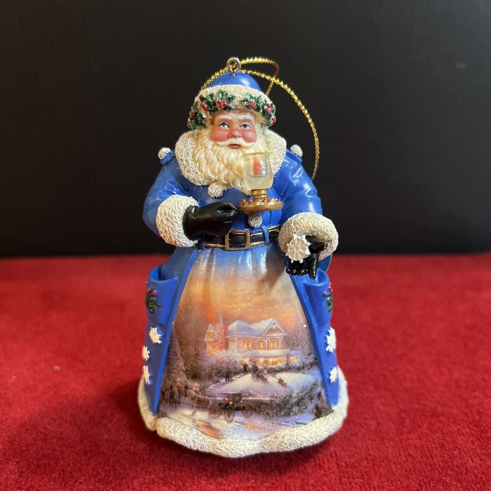 Christmas Night Visit Santa Ornament Thomas Kinkade Old World Ashton Drake 2003